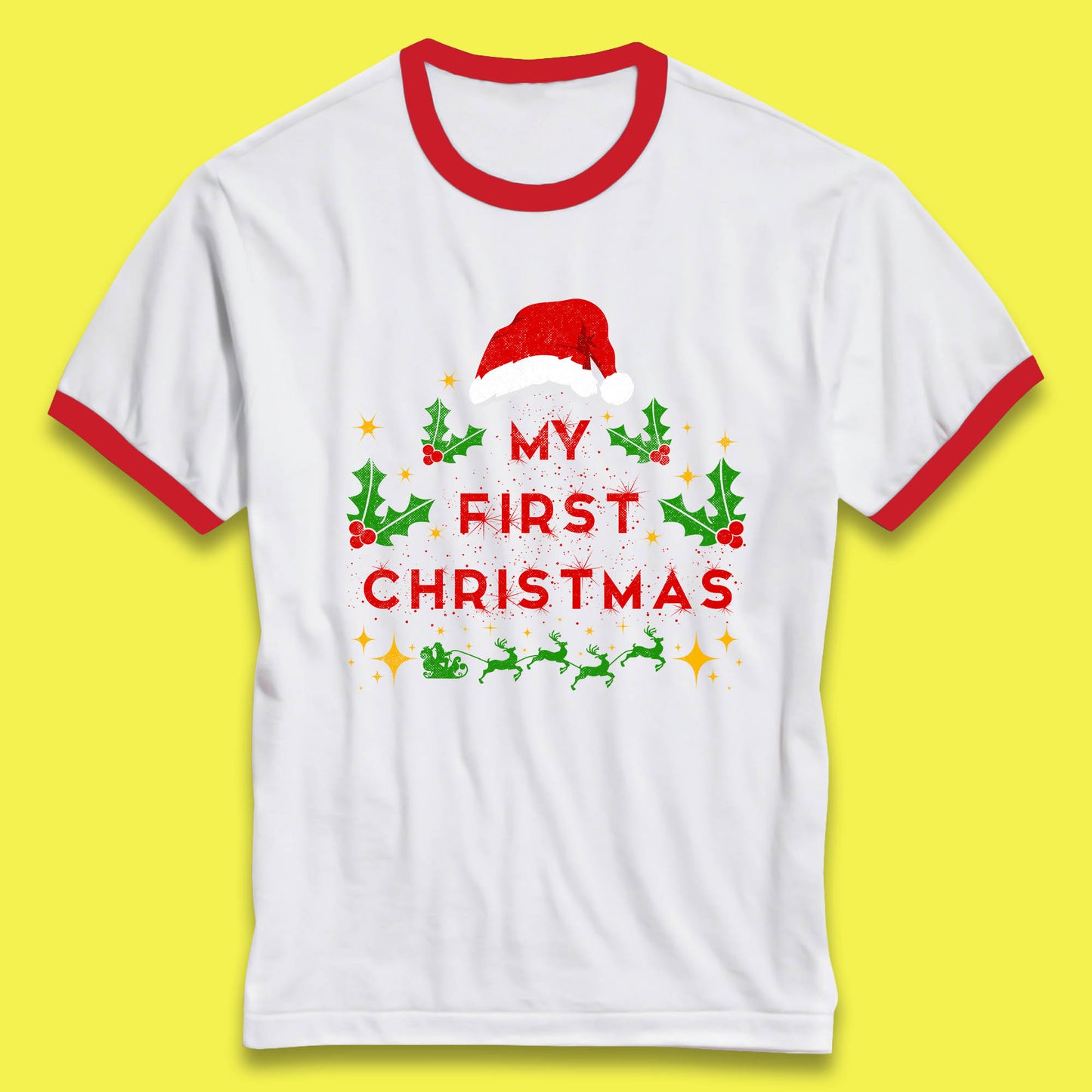 my first christmas winter ringer t shirt