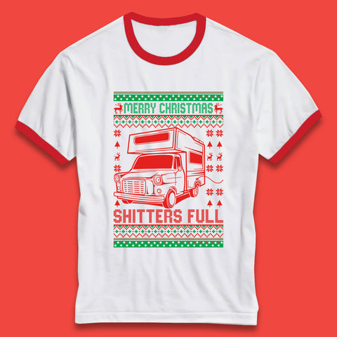 Cousin Eddie Merry Christmas Shitters Full National Christmas Vacation Funny Ringer T Shirt