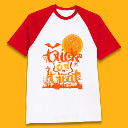 Trick Or Treat Happy Halloween Horror Scary Spooky Season Halloween Vibes Baseball T Shirt