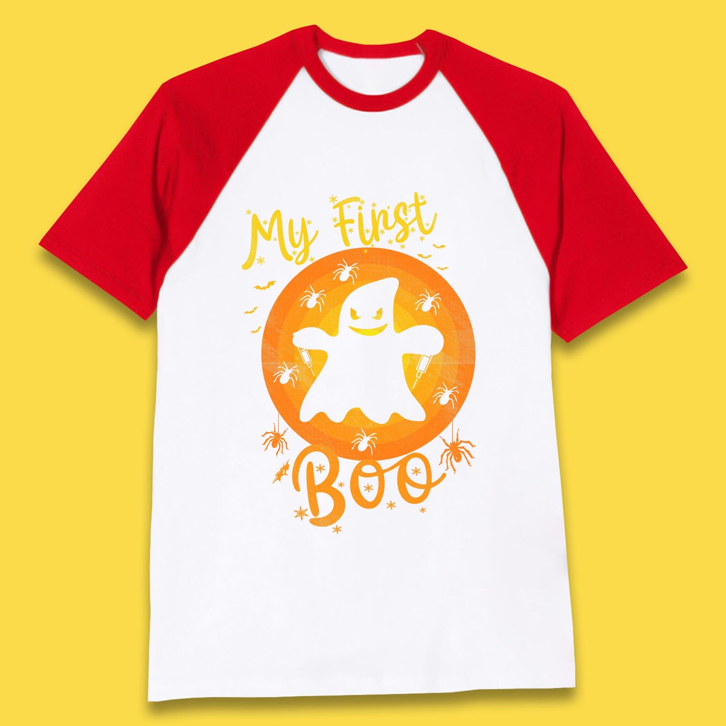My First Boo Halloween Funny Boo Ghost Horror Scary Creepy Season Baseball T Shirt