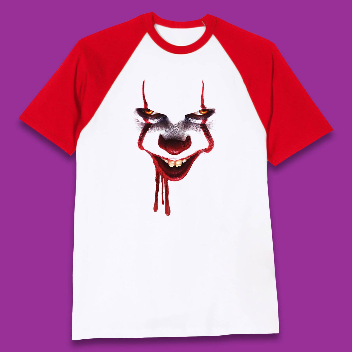 Pennywise Clown IT Chapter 2 Halloween Horror Movie Character Baseball T Shirt