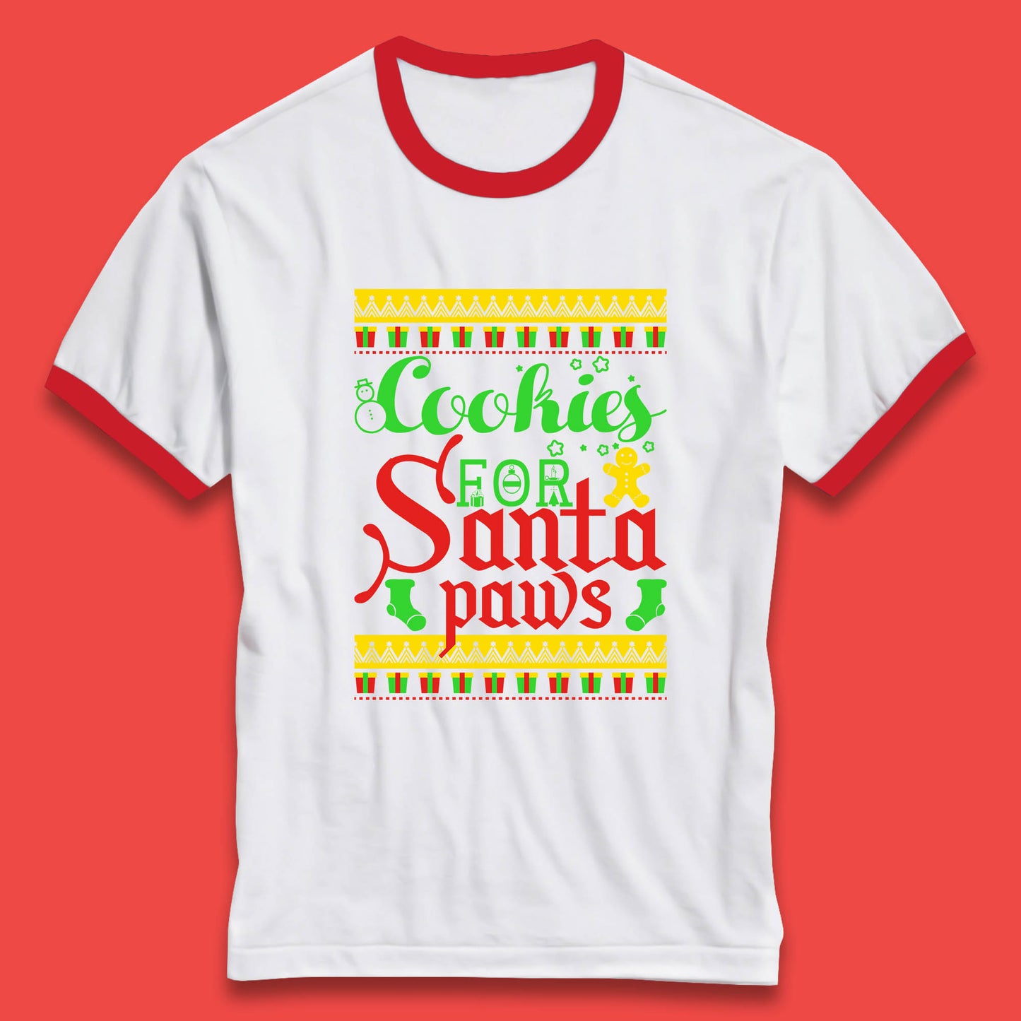 christmas cookies for santa paws ringer t shirt
