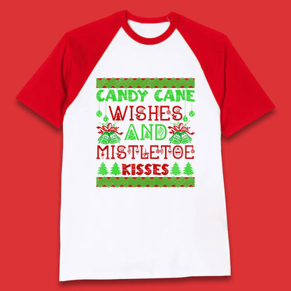 candy cane christmas baseball t shirt