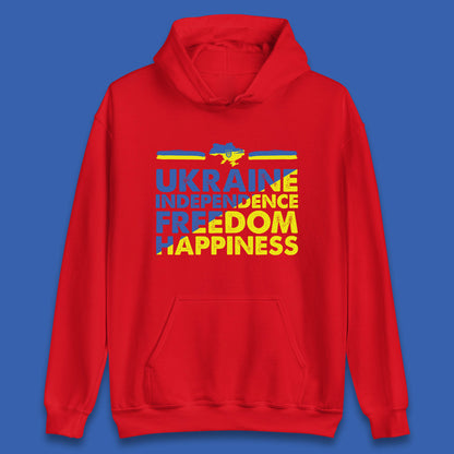 Ukraine Independence Freedom Happiness Proud Ukrainian Patriotic 24 August Independence Day Unisex Hoodie