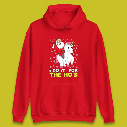 santa riding unicorn hoodie