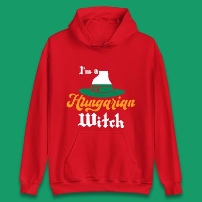 I'm A Hungarian Witch Halloween Witch Hat Hungarian Flag Unisex Hoodie