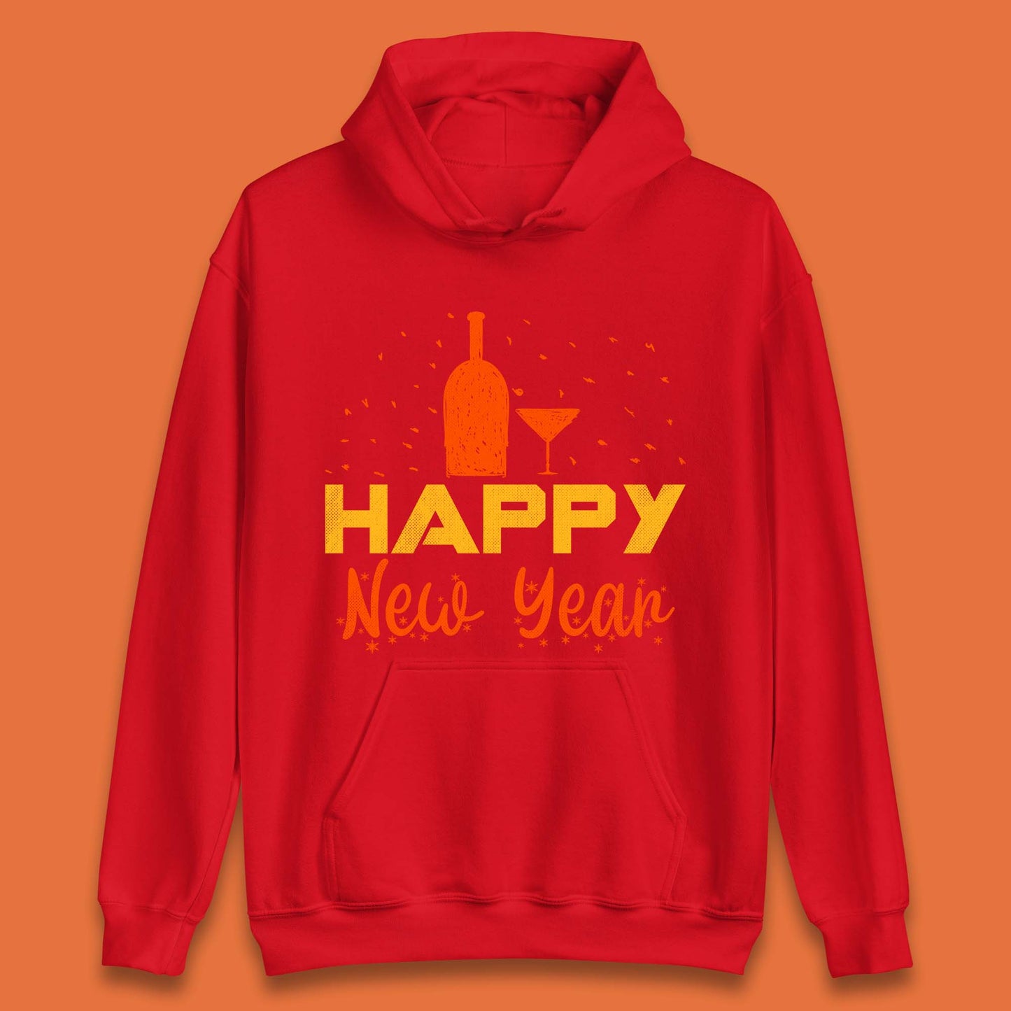 Happy New Year Wine Drinking Unisex Hoodie