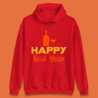 Happy New Year Wine Drinking Unisex Hoodie