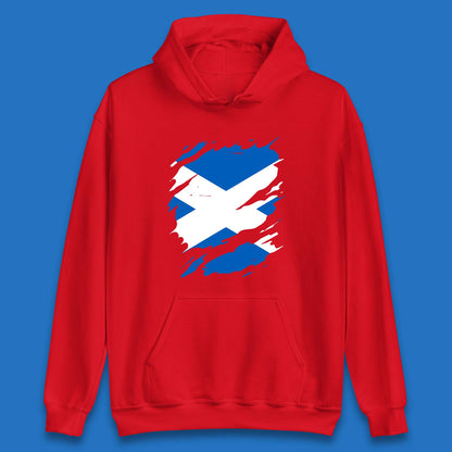Scotland Flag Unisex Hoodie with Torn Effect