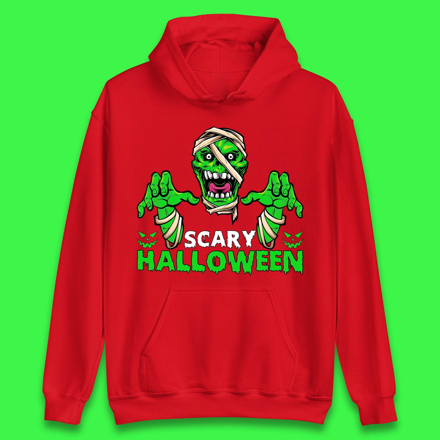 Scary Halloween Skull Zombie Mummy Horror Monster Zombie Hands Scary Vibes Unisex Hoodie