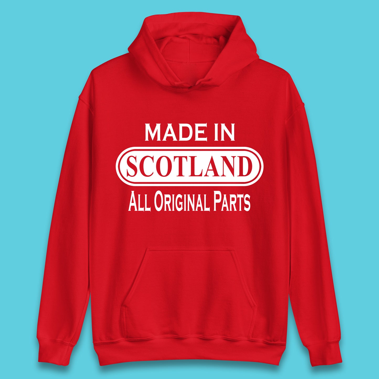 Made In Scotland All Original Parts Vintage Retro Birthday Country In United Kingdom UK Constituent Country Gift Unisex Hoodie