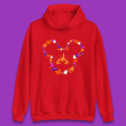 Disney Halloween Mickey Mouse Head Disney Castle Halloween Elements Horror Scary Unisex Hoodie