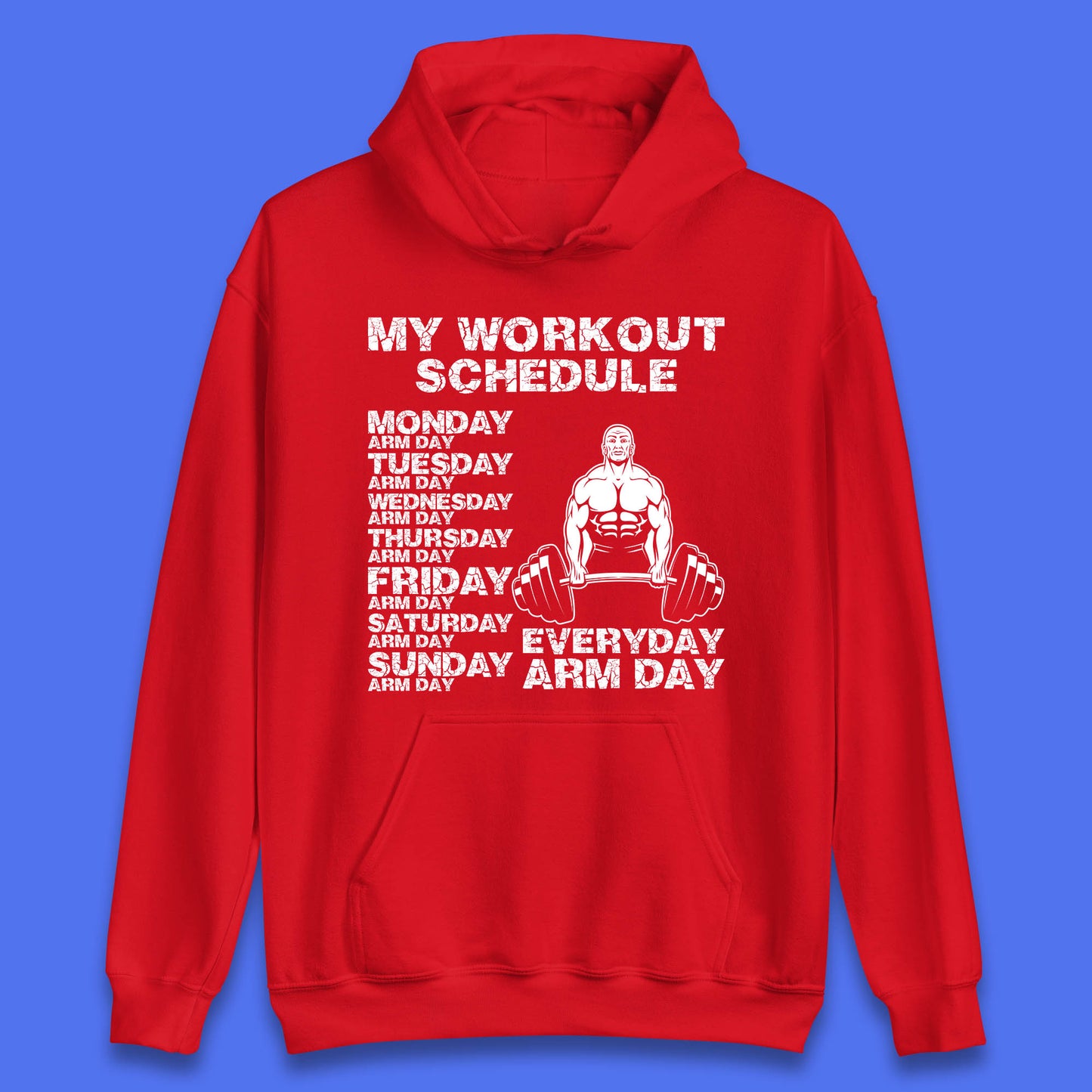 My Workout Schedule Everyday Arm Day Daily Routine  Arm Gym Workout Everyday Of Week Arm Day Fitness Unisex Hoodie