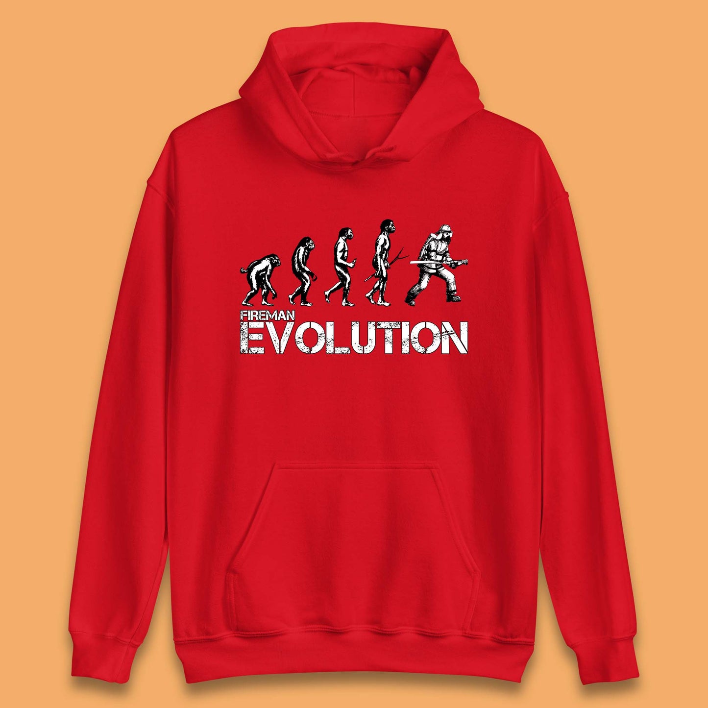 Fireman Evolution Funny Fire Brigade Service Firefighter Unisex Hoodie