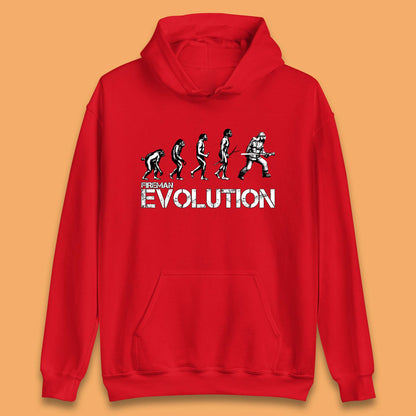 Fireman Evolution Funny Fire Brigade Service Firefighter Unisex Hoodie