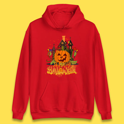 Happy Halloween Spooky Haunted House Halloween Pumpkin Horror Scary Jack-o-lantern Unisex Hoodie