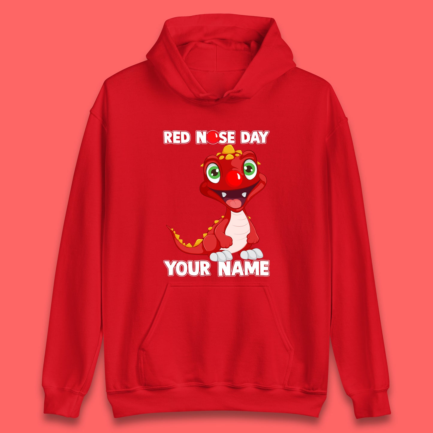 Personalised Red Nose Day Dragon Unisex Hoodie