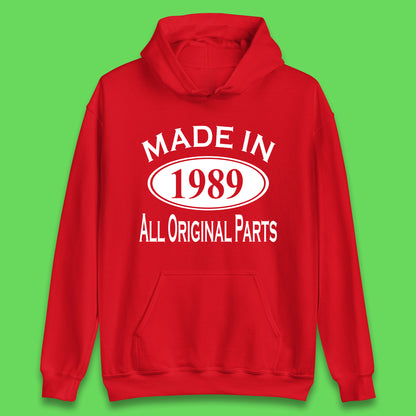 Made In 1989 All Original Parts Vintage Retro 34th Birthday Funny 34 Years Old Birthday Gift Unisex Hoodie