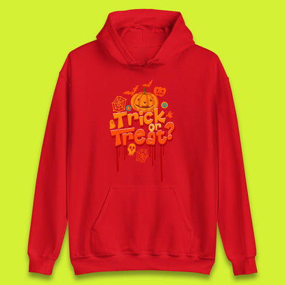Trick Or Treat Halloween Pumpkin Blood Dripping Horror Scary Spooky Season Unisex Hoodie