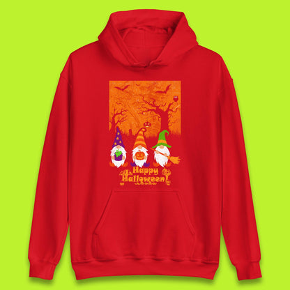 Happy Halloween Gnomies Spooky Witch Gnomes Scary Halloween Trees Gnome Lover Unisex Hoodie