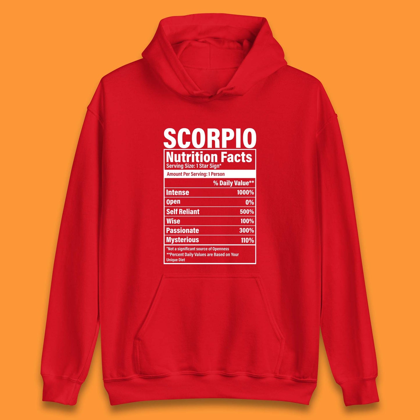 Scorpio Nutrition Facts Unisex Hoodie