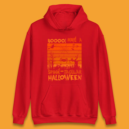 Booo Have A Spook Tacular Halloween Graveyards With Dead Tree Horror Scary Unisex Hoodie