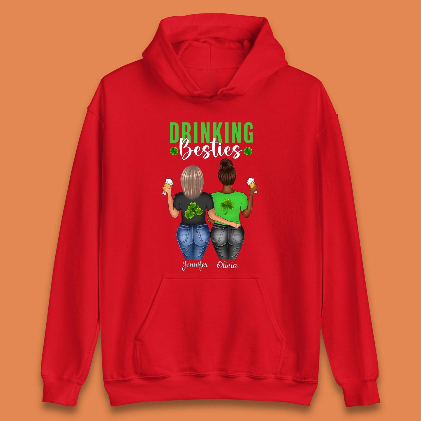 Personalised Drinking Besties Unisex Hoodie