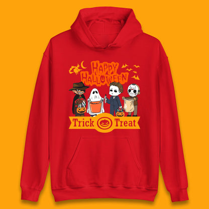 Happy Halloween Trick Or Treat Chibi Horror Movie Characters Killer Unisex Hoodie