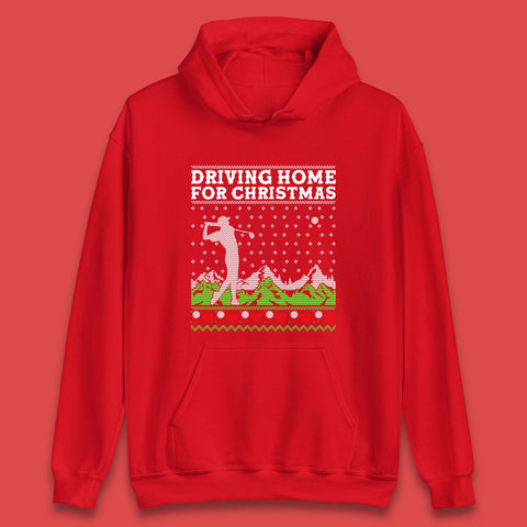 Driving Home For Christmas Golf Unisex Hoodie