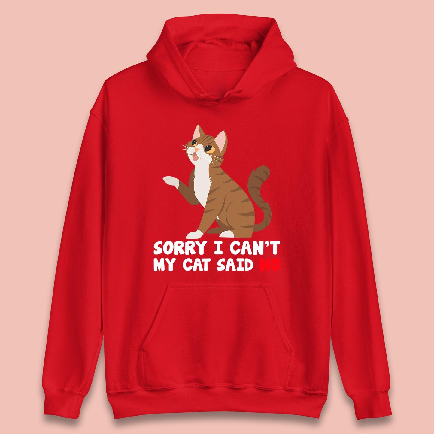 Sorry I Can't, My Cat Said No Funny Cats Lover Gift Unisex Hoodie