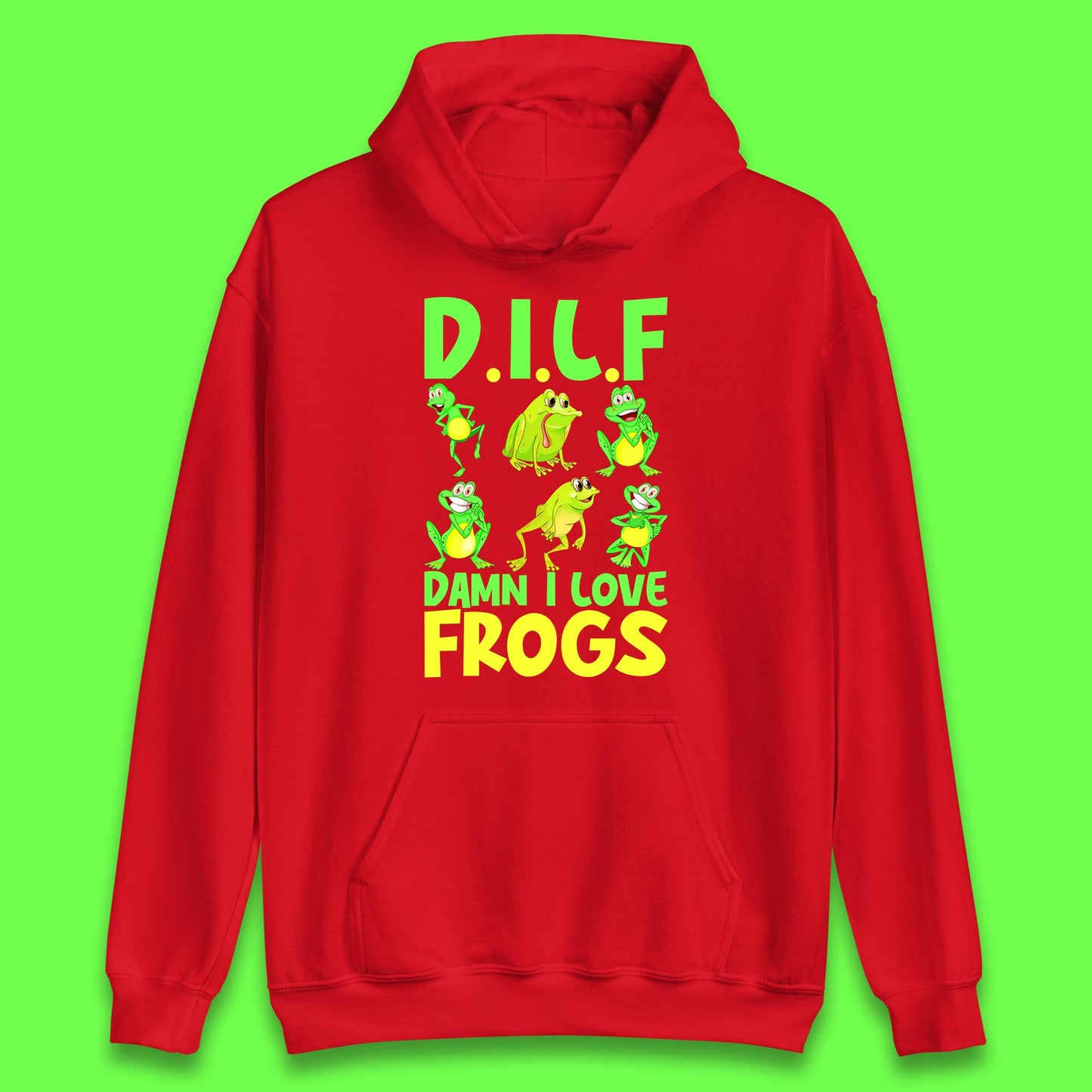Dilf Damn I Love Frogs Funny Saying Animals Vintage Frog Lover Unisex Hoodie
