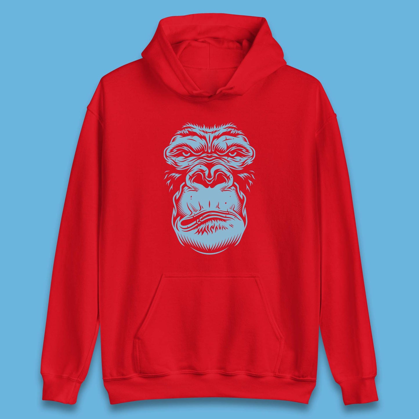Angry Gorilla Face Scary Wild Angry Monkey Unisex Hoodie