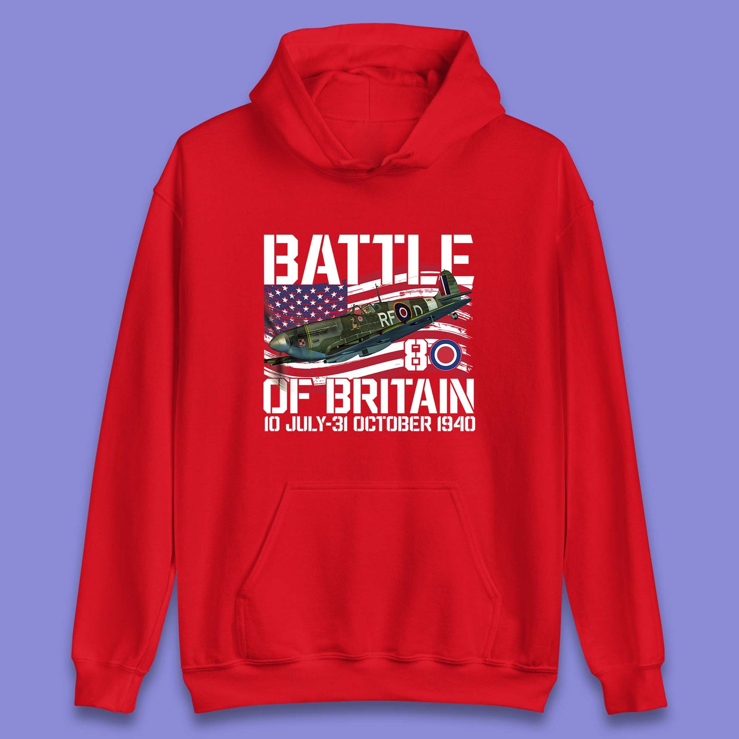 Battle Of Britain 10 July To 31 October 1940 WW2 Fighter Jet British Airforce Unisex Hoodie