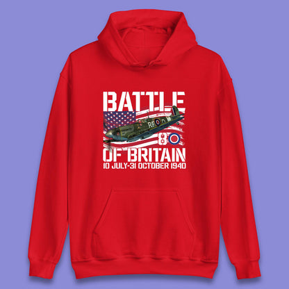 Battle Of Britain 10 July To 31 October 1940 WW2 Fighter Jet British Airforce Unisex Hoodie