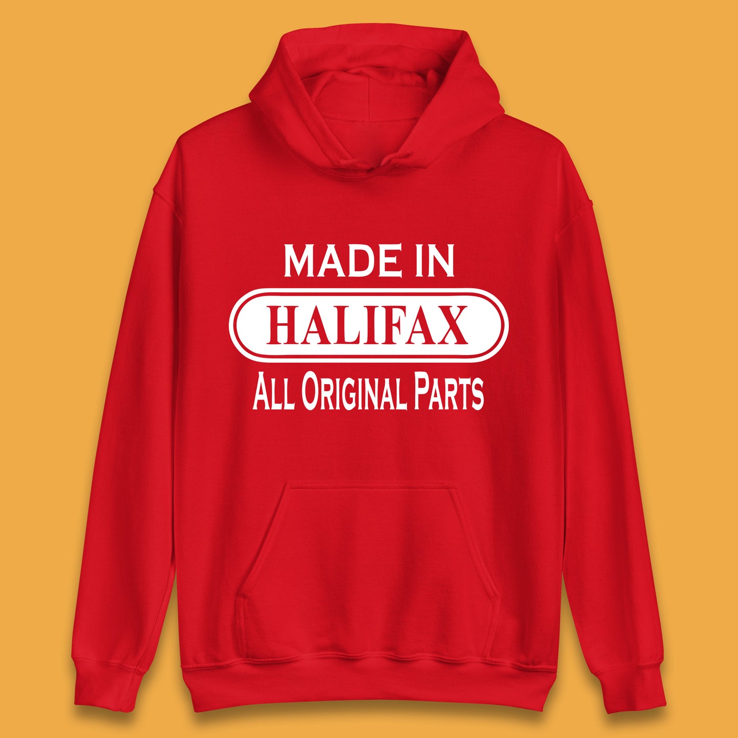 Made In Halifax All Original Parts Vintage Retro Birthday Town in  West Yorkshire, England Gift Unisex Hoodie