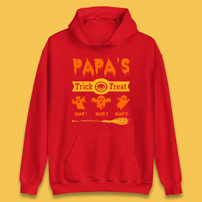 Personalised Papa's Trick Or Treat Halloween Custom Your Boo Ghost Children Names Scary Spooky Costume Unisex Hoodie