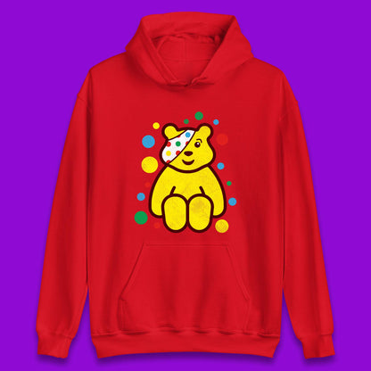 Children In Need Sitting Spotty Pudsey Bear Charity Raising Spotty Day Unisex Hoodie