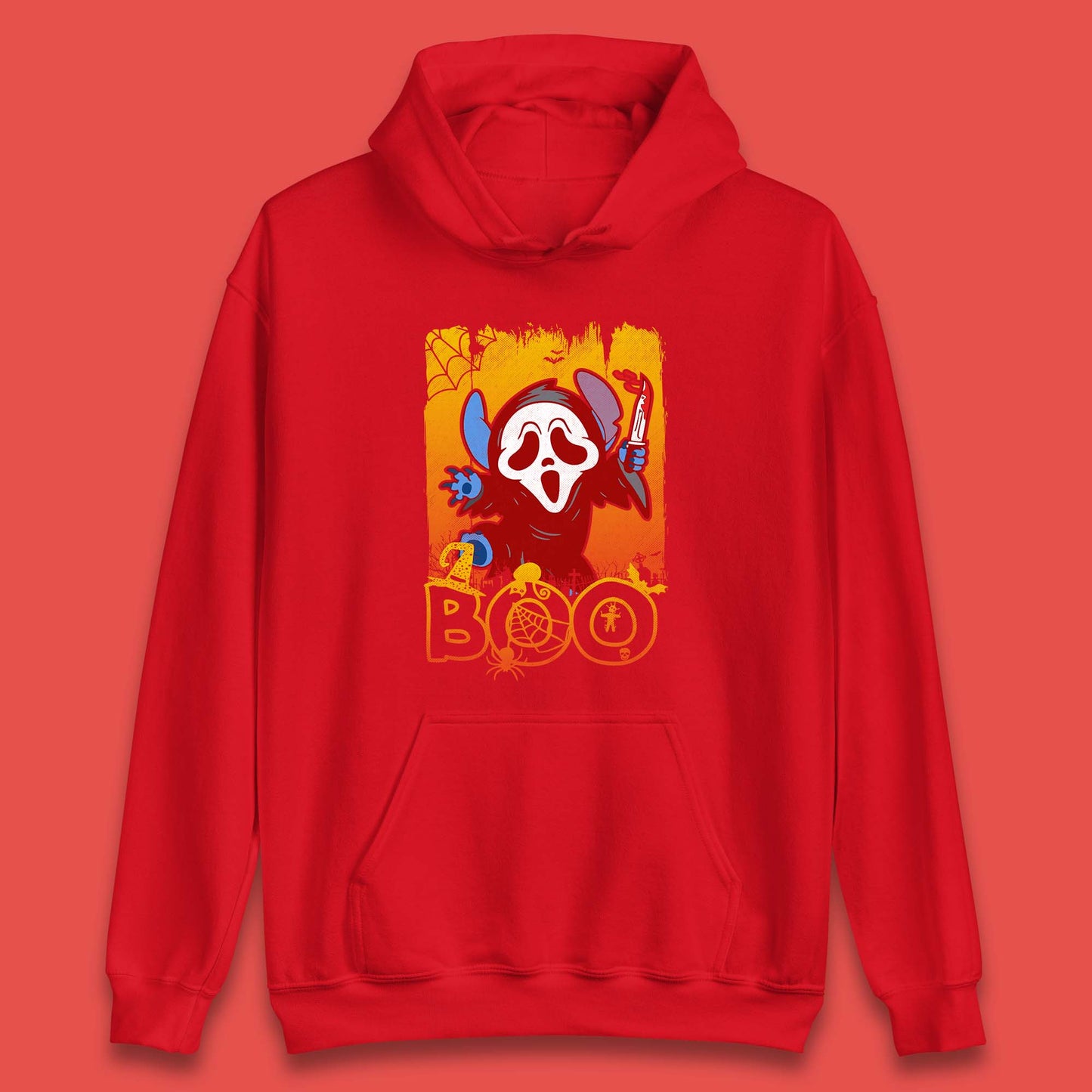 Stitch Scream Ghostface Disney Halloween Horror Movie  Disney Lilo & Stitch Unisex Hoodie