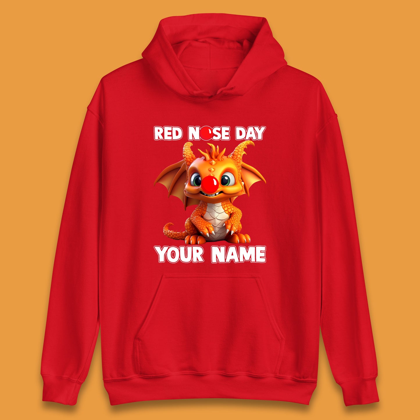 Personalised Red Nose Day Dragon Unisex Hoodie