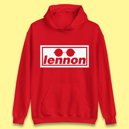 Lennon British Beatles Band John Lennon Singer Songwriter Musician Lennon Glasses Unisex Hoodie
