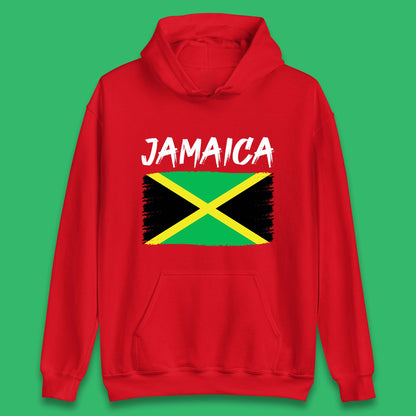Jamaica Distressed Flag Country In The Caribbean Jamaican Flag Patriotism Unisex Hoodie