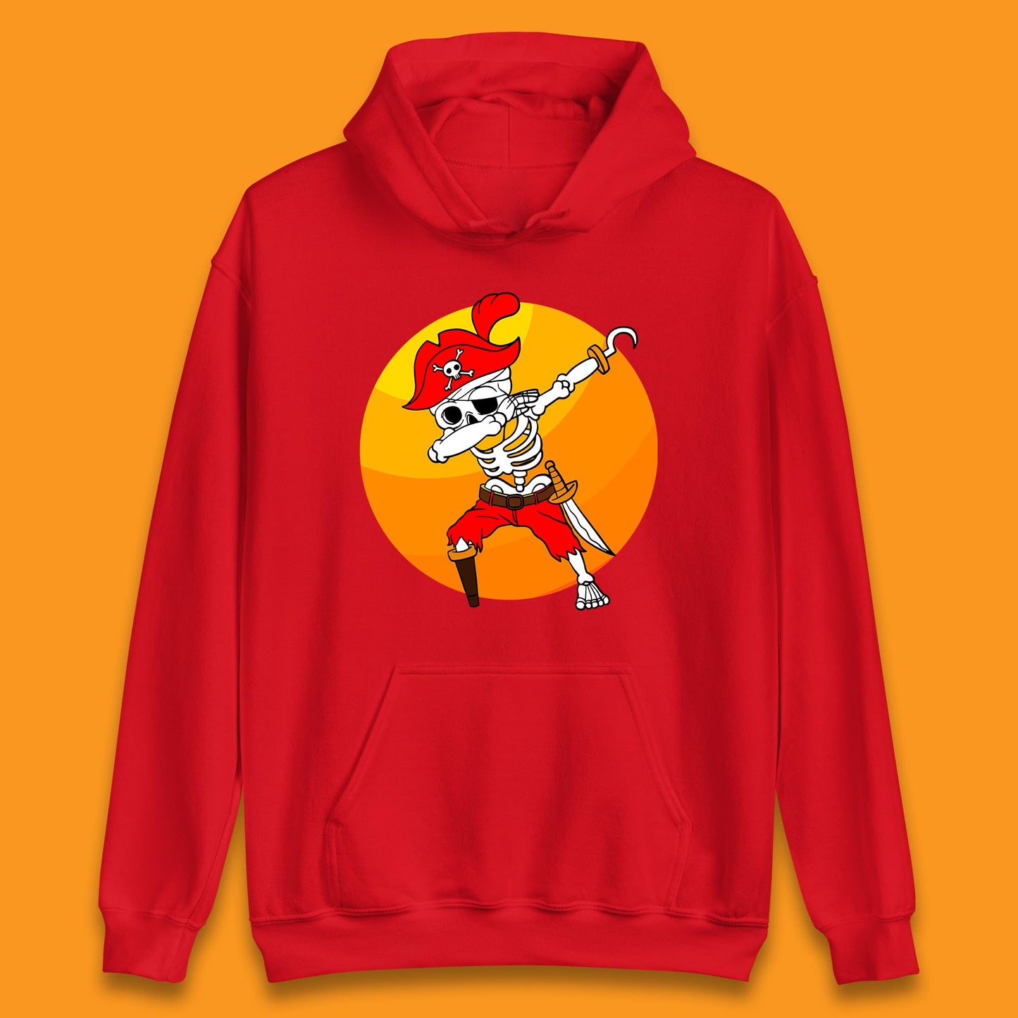 Dabbing Pirate Skeleton Halloween Jolly Roger Funny Halloween Costume Unisex Hoodie