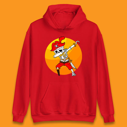 Dabbing Pirate Skeleton Halloween Jolly Roger Funny Halloween Costume Unisex Hoodie