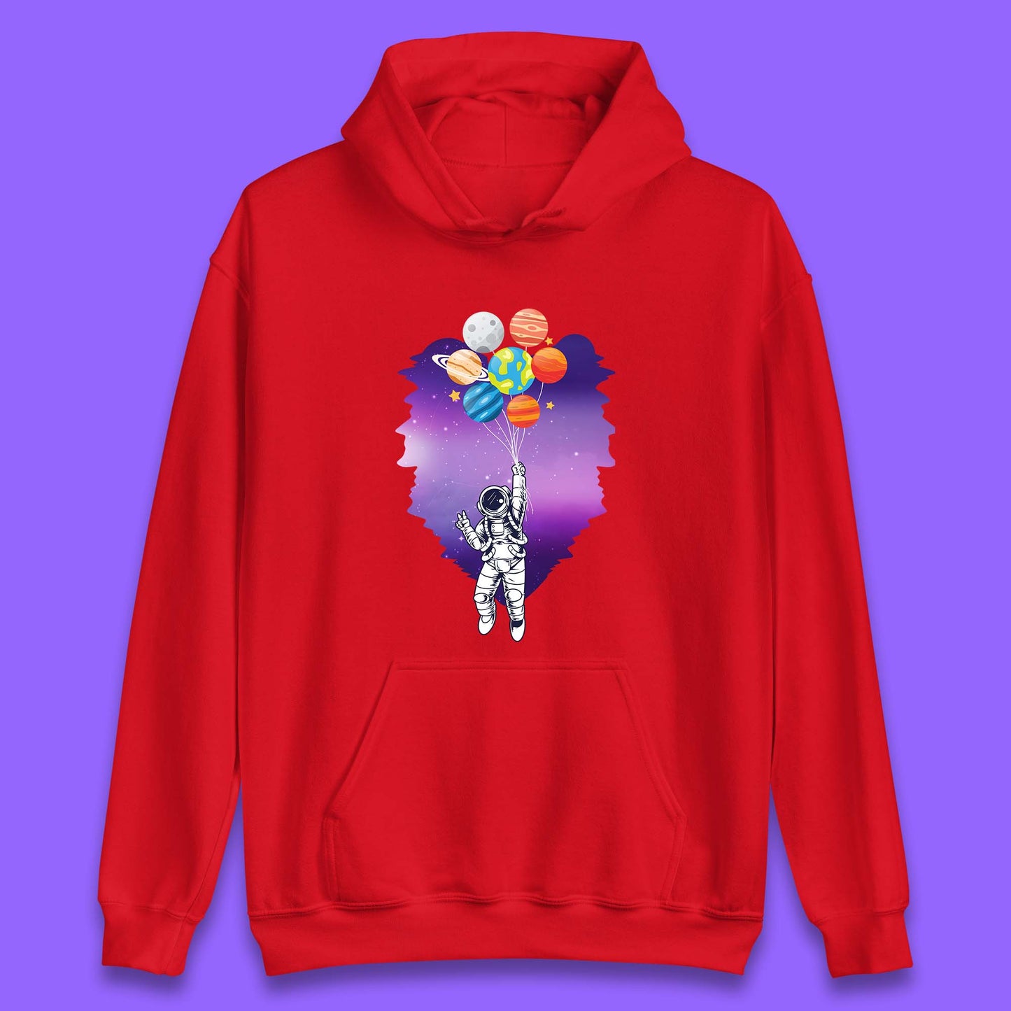 Astronaut Space Planets Balloons Unisex Hoodie