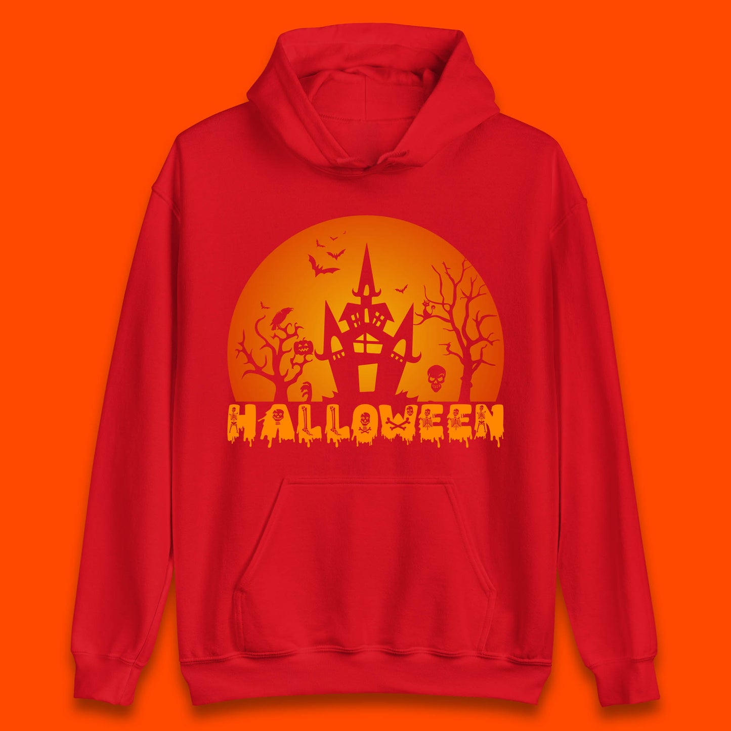 Halloween Horror Scary Hunted House Scary Spooky Night Festive Gift Unisex Hoodie