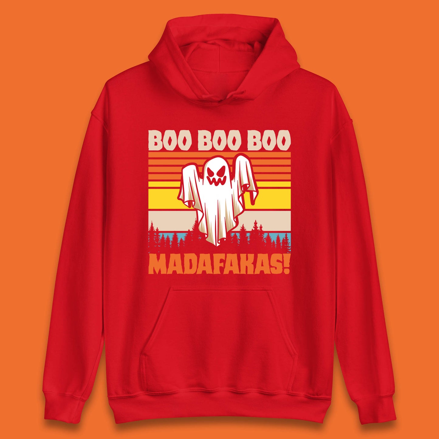 Ghost Say Boo Boo Boo Madafakas Halloween Vintage Horror Scary Boo Ghost Unisex Hoodie