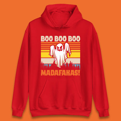 Ghost Say Boo Boo Boo Madafakas Halloween Vintage Horror Scary Boo Ghost Unisex Hoodie