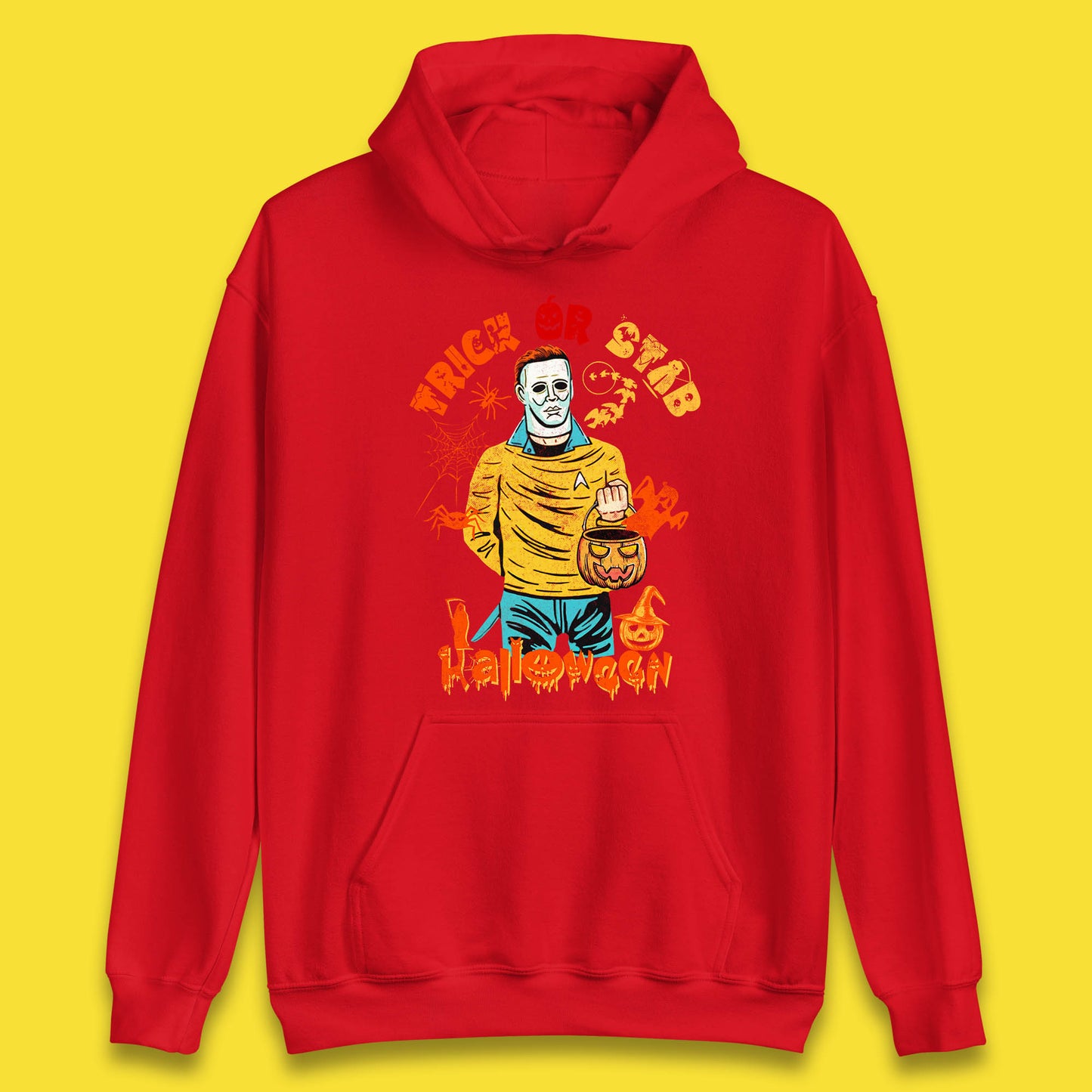 Trick Or Stab Halloween Michael Myers Stab Trek Trick Or Treat Unisex Hoodie