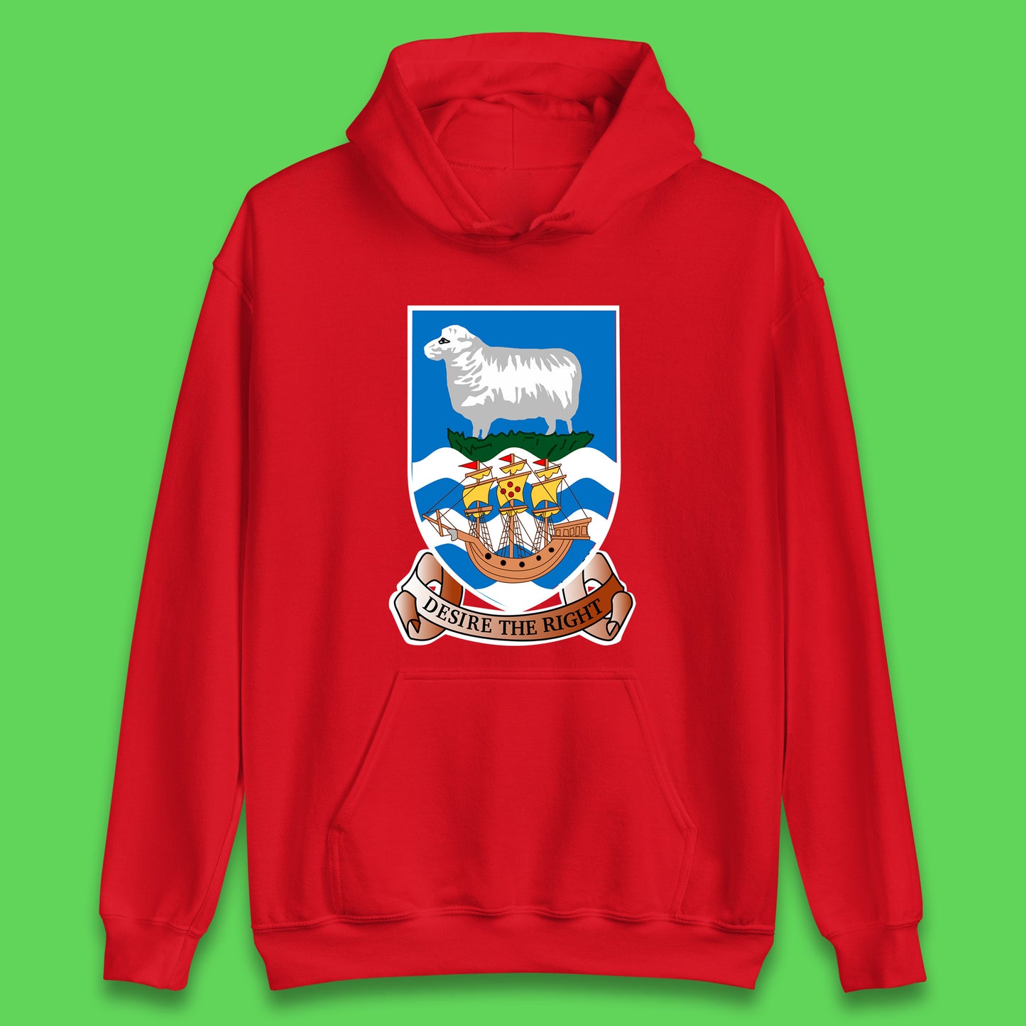 Coat Of Arms Of The British Overseas Territory Falkland Islands Coat Of Arms Of The Falkland Islands Flag Unisex Hoodie