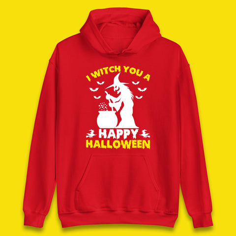 I Witch You A Happy Halloween Cauldron Potion Witch Horror Scary Spooky Season Unisex Hoodie